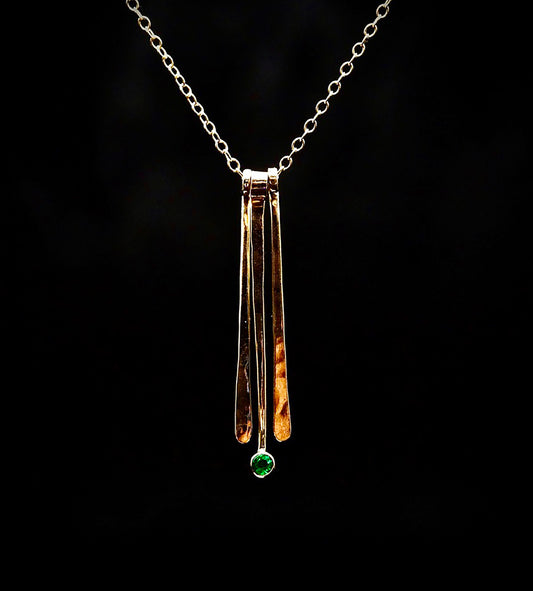 Three Part Tapered Emerald Necklace