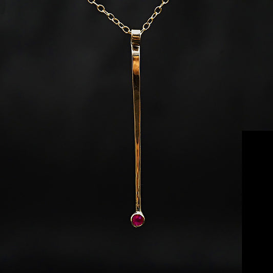 Single Tapered Ruby Pendant