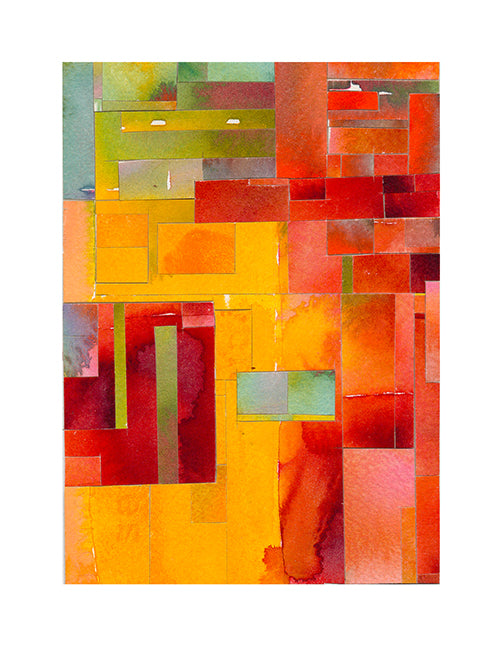 Variations IV Original Watercolor/Collage